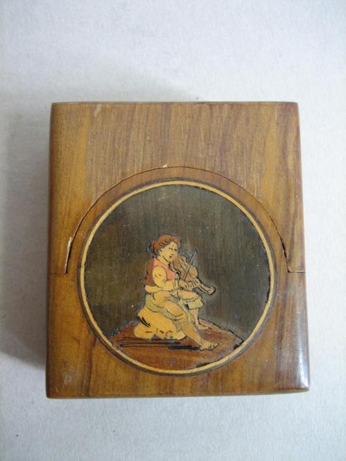 Antieke intarsia ( Sorrento ?) hout porte montre zakhorloge, Antiek en Kunst, Antiek | Overige Antiek, Ophalen of Verzenden