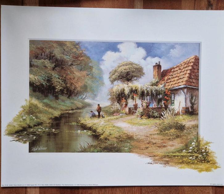 Reint Withaar Kunstprint - "Fishing Men", Antiek en Kunst, Kunst | Schilderijen | Klassiek, Ophalen of Verzenden