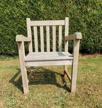 Degelijke Teakhouten Tuinset. Tafel en 4 stoelen met leuning, Ophalen, Gebruikt, Teakhout