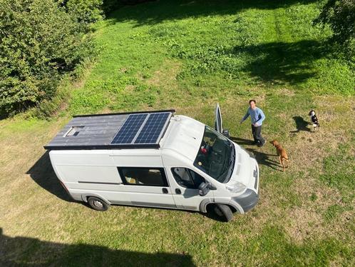 Dakdrager peugeot boxer L3 met houten terras en zonnepanelen, Auto diversen, Dakdragers, Gebruikt, Ophalen