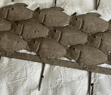 Kapstok vissen, Huis en Inrichting, Woonaccessoires | Kapstokken, Zo goed als nieuw, Wandkapstok, Minder dan 100 cm, Metaal, Ophalen of Verzenden