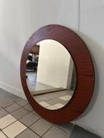 Vintage design spiegel, ronde houten wandspiegel, Ophalen, Rond
