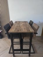 Hoge houte eettafel set, Huis en Inrichting, Complete eetkamers, Ophalen, Zo goed als nieuw, 4 tot 6 stoelen