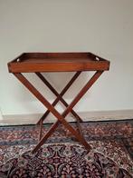 Houten Bijzettafel met Dienblad - Donkerbruin, Huis en Inrichting, Tafels | Bijzettafels, Ophalen, Minder dan 55 cm, Zo goed als nieuw