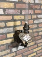 Oude Petroleum Lamp Wandlamp, Antiek en Kunst, Antiek | Lampen, Ophalen of Verzenden