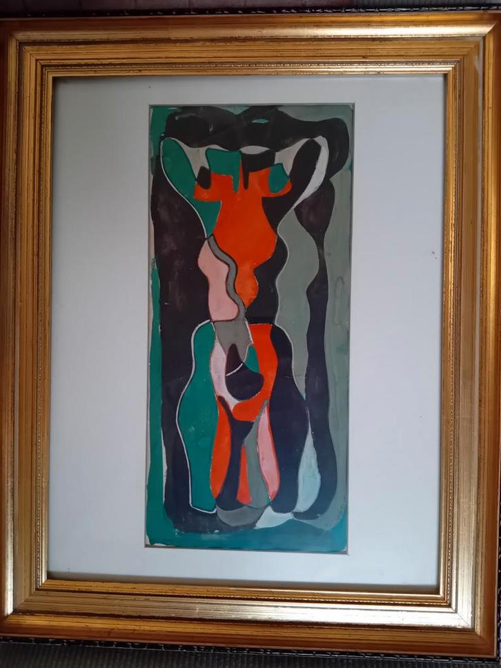 Aquarel Hendrik Groen (1907-1970), Antiek en Kunst, Kunst | Schilderijen | Abstract, Ophalen