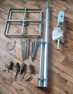 Schuifmast 6.7 m met tegelvoet + 2 x 7 MHz dipool + baken, Ophalen, Zo goed als nieuw, Antenne