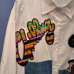 Witte blouse sequins patches Mickey & rainbow flower 50286, ., Wit, Maat 42/44 (L), Ophalen of Verzenden
