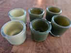 Set van 6 groene kandelaars/kaarsenhouders, Huis en Inrichting, Woonaccessoires | Kandelaars en Kaarsen, Overige materialen, Ophalen of Verzenden