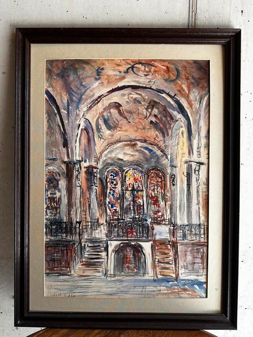 Gesigneerde aquarel van Jacob Halma, Antiek en Kunst, Kunst | Tekeningen en Foto's, Ophalen of Verzenden