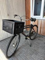 Herenfiets met krat, Fietsen en Brommers, Fietsen | Heren | Herenfietsen, Ophalen, Gebruikt, Overige merken, Versnellingen