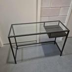 IKEA VITTSJÖ Laptoptafel, zwartbruin/glas, 100x36 cm, Huis en Inrichting, Tafels | Sidetables, Ophalen, Gebruikt, Glas, 25 tot 50 cm