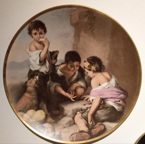 Oude Rieber Grote Porseleinen Bord., Antiek en Kunst, Curiosa en Brocante, Ophalen of Verzenden