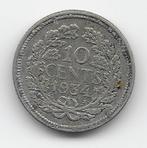 Nederland 10 cent 1934 KM# 163, Postzegels en Munten, Munten | Nederland, Verzenden, Zilver, 10 cent, Koningin Wilhelmina
