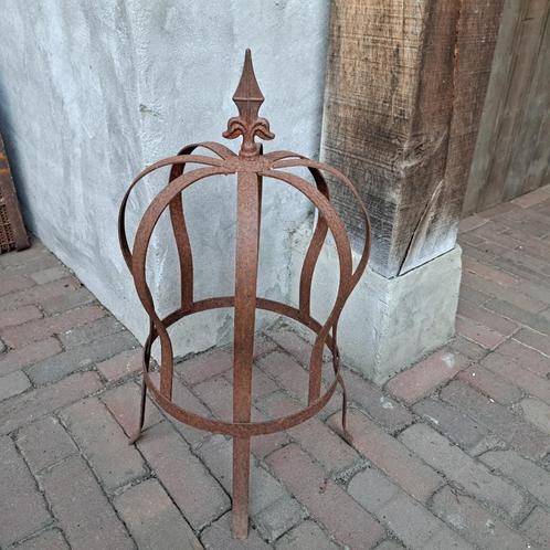 Grote metalen kroon steker roest met Franse lelie *Etage3*, Huis en Inrichting, Woonaccessoires | Overige, Gebruikt, Ophalen of Verzenden