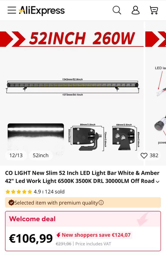Led bar 52 inch., Auto diversen, Auto-accessoires, Nieuw, Ophalen of Verzenden