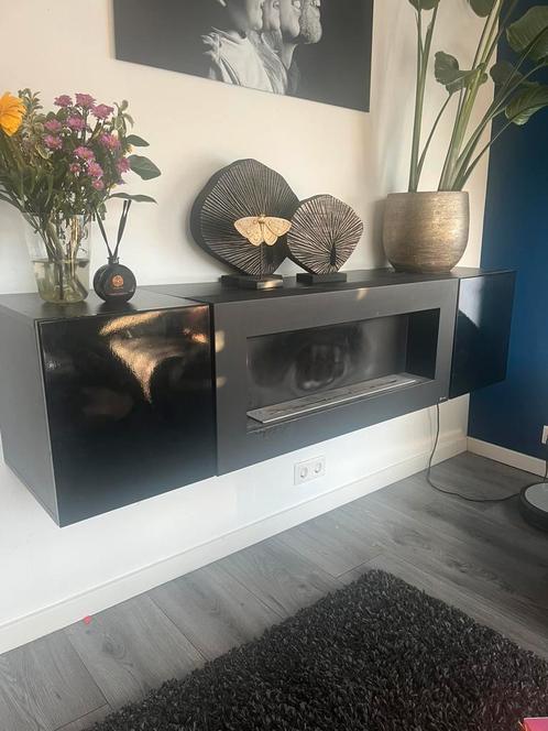 Ladekast (hangend) met bio ethanol haard, Huis en Inrichting, Kasten | Televisiemeubels, Zo goed als nieuw, Minder dan 100 cm
