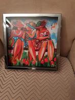 3 DIKKE DAMES SCHILDERIJ IN LIJST, Antiek en Kunst, Ophalen of Verzenden