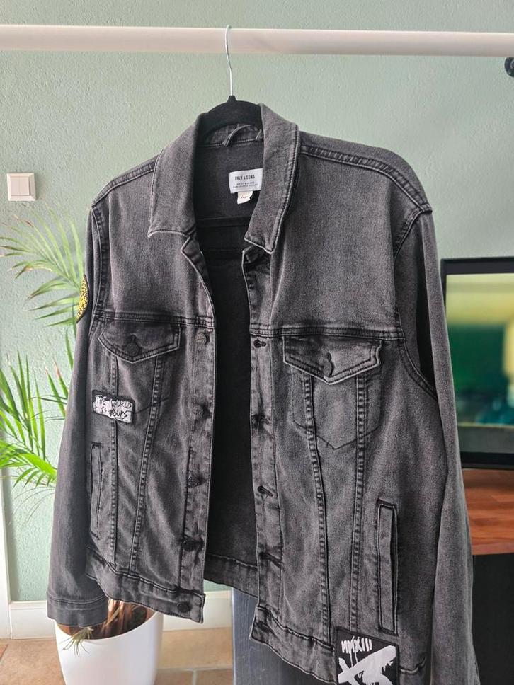 Only & Sons Spijkerjack - Maat L, Kleding | Heren, Jassen | Zomer, Zo goed als nieuw, Maat 52/54 (L), Grijs, Ophalen of Verzenden