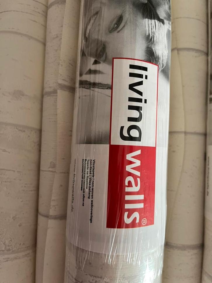 Vliesbehang steigerhout print, Huis en Inrichting, Stoffering | Behang, Wit, Ophalen of Verzenden