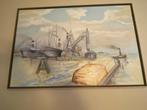 Schilderij Havenzicht, Antiek en Kunst, Ophalen