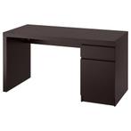 Malm bureau zwart  - 140cm, Huis en Inrichting, Bureaus, Ophalen, Gebruikt
