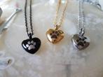 RVS Mini Urn Ketting Hart met Dierenpootje + Vulsetje, Verzenden, Nieuw, Goud, Overige materialen