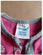 Roze shirtje met bloemen en strik Maat 56 h3, Meisje, Dirkje, Onbekend, Ophalen of Verzenden