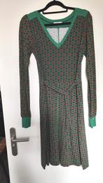 Retro Isis is.is Jurk L groene bies en groen met bordeaux, Ophalen of Verzenden, Zo goed als nieuw, Knielengte, Groen