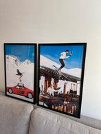 2 Après-ski foto's in zwarte lijst - 40x60 cm, Minder dan 50 cm, 50 tot 75 cm, Ophalen of Verzenden, Zo goed als nieuw