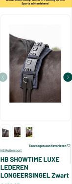 HB showtime luxe lederen longeersingel zwart, Dieren en Toebehoren, Ophalen of Verzenden, Zo goed als nieuw