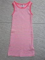 Hema lange jurk maat 86 / 92 wit met fluor roze gestreept, Kinderen en Baby's, Babykleding | Maat 86, Jurkje of Rokje, Meisje