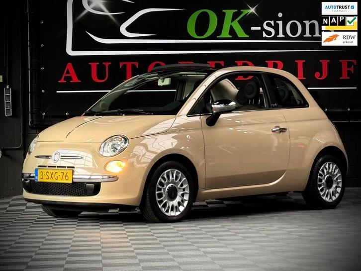 Fiat 500 Cabrio Beige/Cappuccino/Airco/PDC/NAP/NL auto, Auto's, Fiat, Bedrijf, Te koop, ABS, Airbags, Airconditioning, Centrale vergrendeling