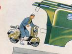 Bouwplaat auto service station met vrachtauto’s jaren ’50, Antiek en Kunst, Antiek | Speelgoed, Ophalen of Verzenden