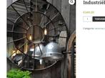 Industriële spiegel, Huis en Inrichting, Woonaccessoires | Spiegels, Ophalen, Zo goed als nieuw, Rond, Minder dan 100 cm