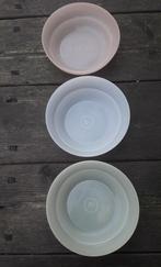 3 vintage pastelkleur Tupperware bakjes jaren 50, Ophalen of Verzenden, Gebruikt, Wit, Schaal