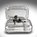 Kristallen ringending bakje met Zilveren engeltje, Antiek en Kunst, Ophalen of Verzenden, Zilver