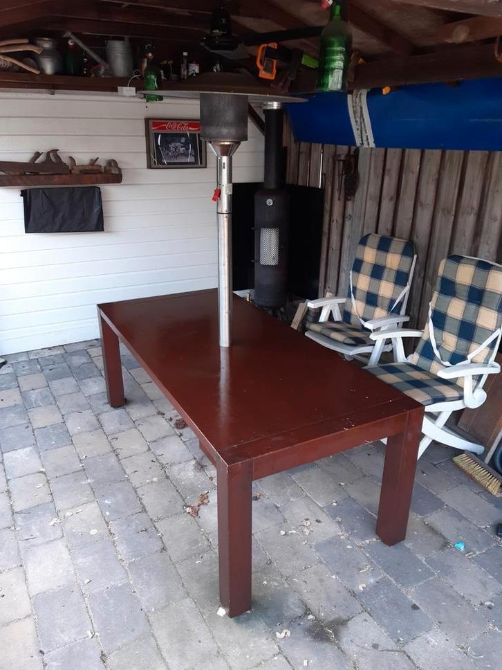 Tuintafel met Heater, Tuin en Terras, Tuintafels, Gebruikt, Rechthoekig, Hout, Ophalen