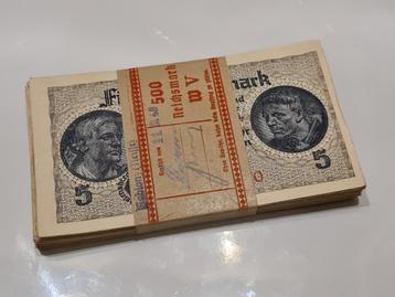 Bundel 100x 5 Reichsmark Tweede Wereldoorlog beschikbaar voor biedingen