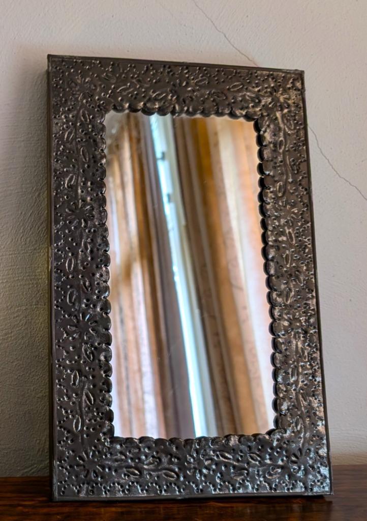 Handgemaakte Mexicaanse spiegel, Antiek en Kunst, Antiek | Spiegels, Minder dan 50 cm, Minder dan 100 cm, Rechthoekig, Ophalen