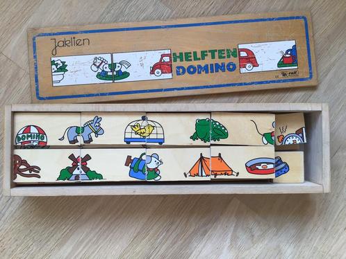 Vintage Rolf houten helften domino.  Jaklien., Kinderen en Baby's, Speelgoed | Educatief en Creatief, Zo goed als nieuw, Ophalen of Verzenden