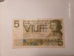 5 gulden biljet, Postzegels en Munten, Bankbiljetten | Nederland, Ophalen of Verzenden, 5 gulden