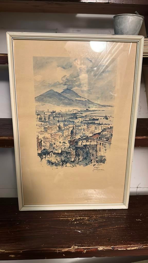 Aquarel Jan Korthals “ Napoli”, Ophalen of Verzenden