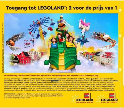 Legoland kortingsbon 2 voor de prijs van 1, Tickets en Kaartjes, Recreatie | Pretparken en Attractieparken, Eén persoon, Kortingskaart