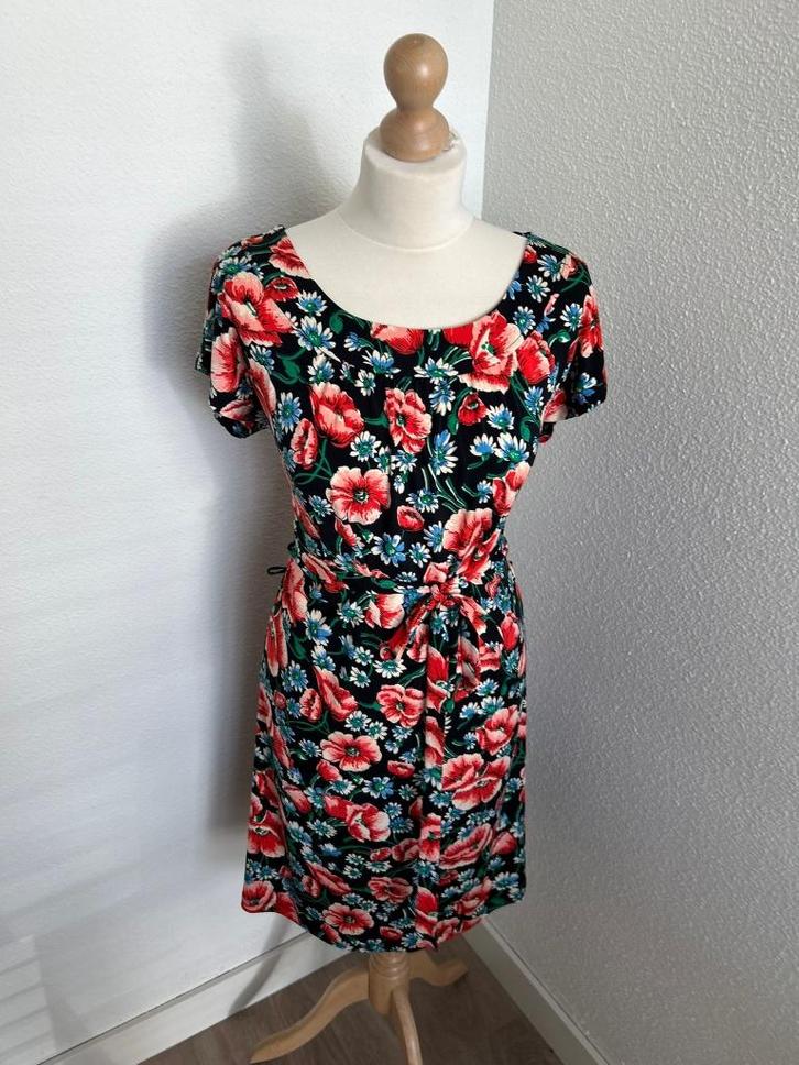 King Louie maat L klaprozen Shirley jurk NIEUW 301, Kleding | Dames, Jurken, Nieuw, Maat 42/44 (L), Blauw, Knielengte, Ophalen of Verzenden