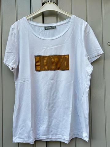 Mooi wit T-shirt met goud van GEISHA, maat XL/42
