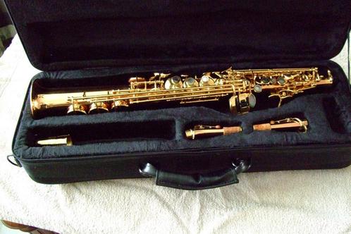 sopraan saxofoon, Muziek en Instrumenten, Blaasinstrumenten | Saxofoons, Zo goed als nieuw, Sopraan, Met koffer, Ophalen