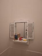Spiegel met plankje en luikjes, Ophalen, Gebruikt, Hout