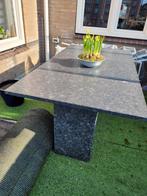 Natuurstenen eettafel 1.80 bij 1mtr zilvergrijs gemêleerd, Tuin en Terras, Tuintafels, Ophalen, Zo goed als nieuw, Rechthoekig