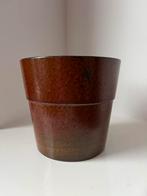 Retro West Germany bruine bloempot, Tuin en Terras, Bloempotten, Rond, Ophalen of Verzenden, Zo goed als nieuw, Aardewerk